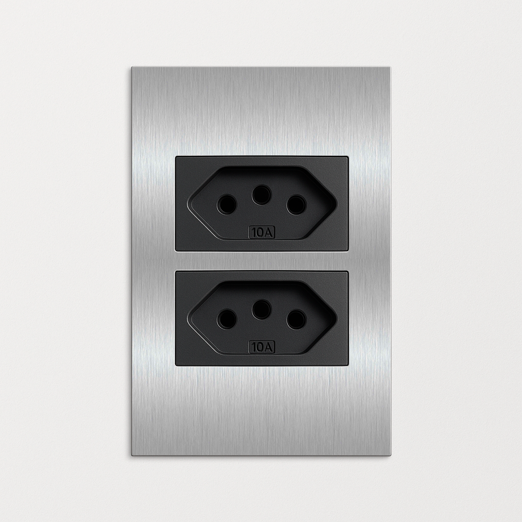 Tomada Inox 4x2 10A (2 Módulos)