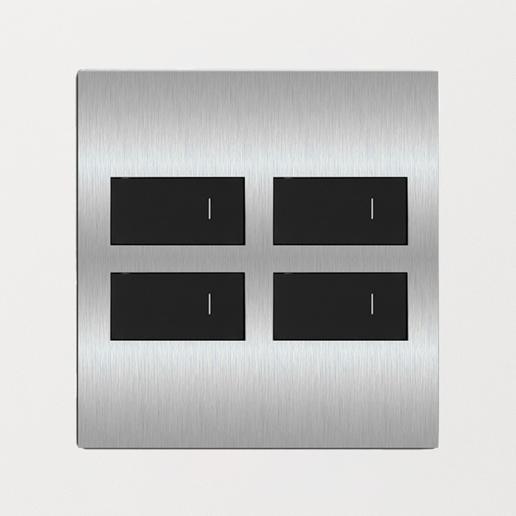 Interruptor Inox 4x4 10A (4 Módulos)
