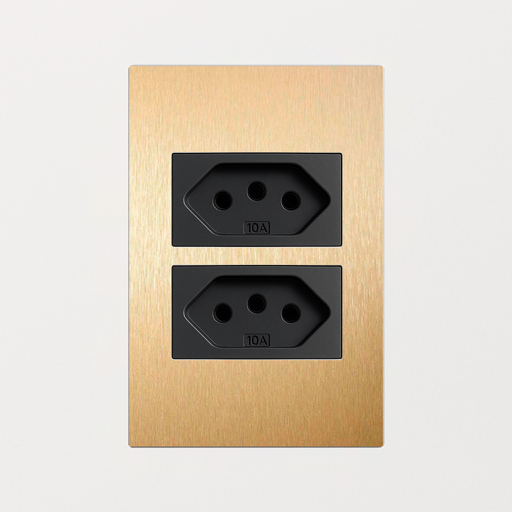Tomada Latão 4x2 10A (2 Módulos)