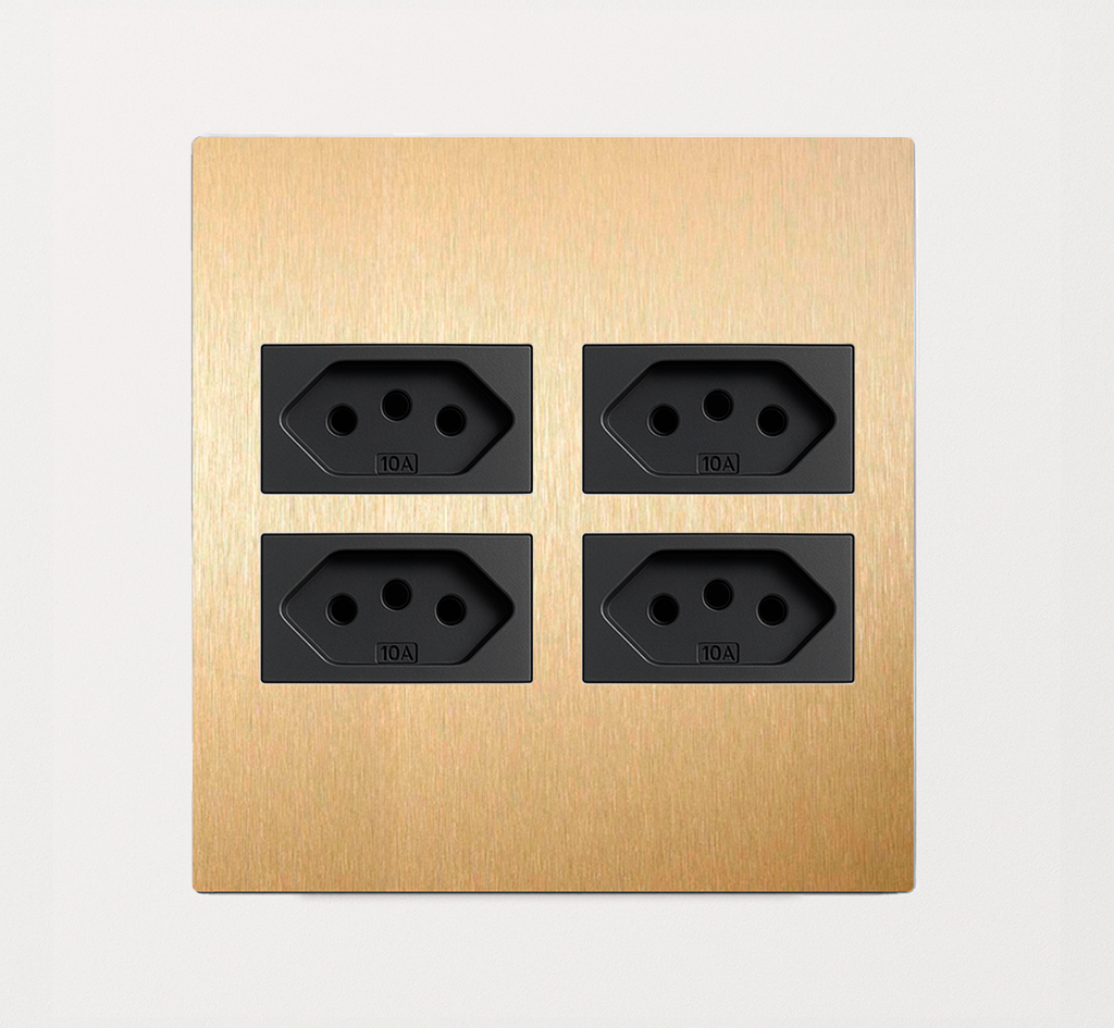 Tomada Latão 4x4 20A (4 Módulos)