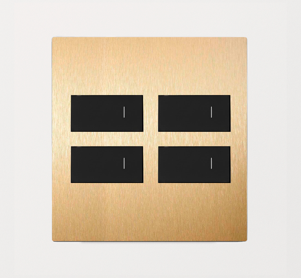 Interruptor Latão 4x4 10A (4 Módulos)