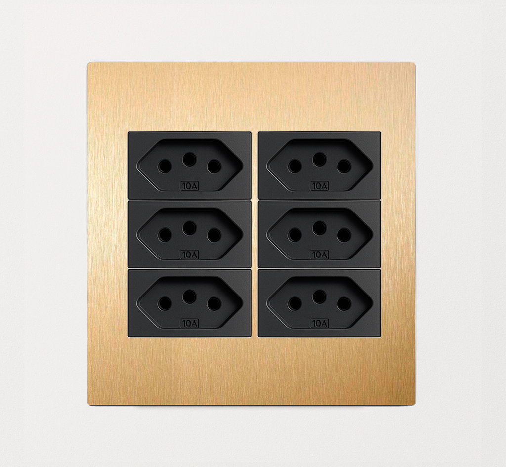 Tomada Latão 4×4 20A (6 Módulos)