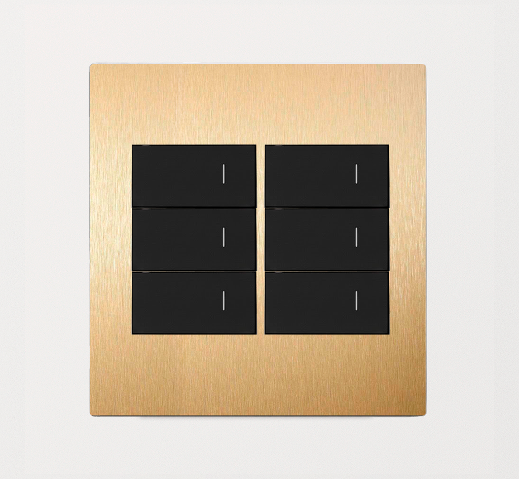 Interruptor Latão 4×4 (6 Módulos)