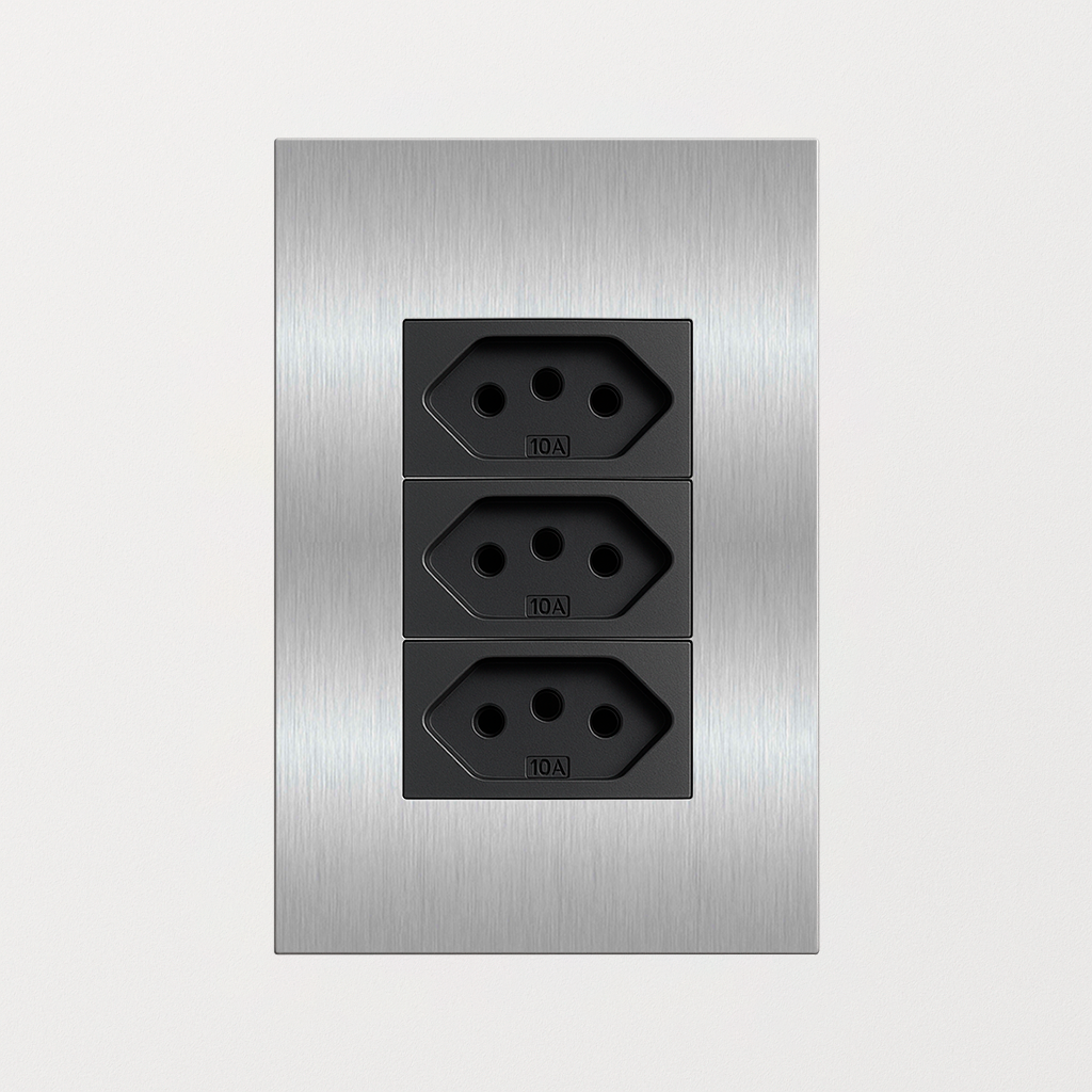 Tomada Inox 4×2 20A (3 Módulos)