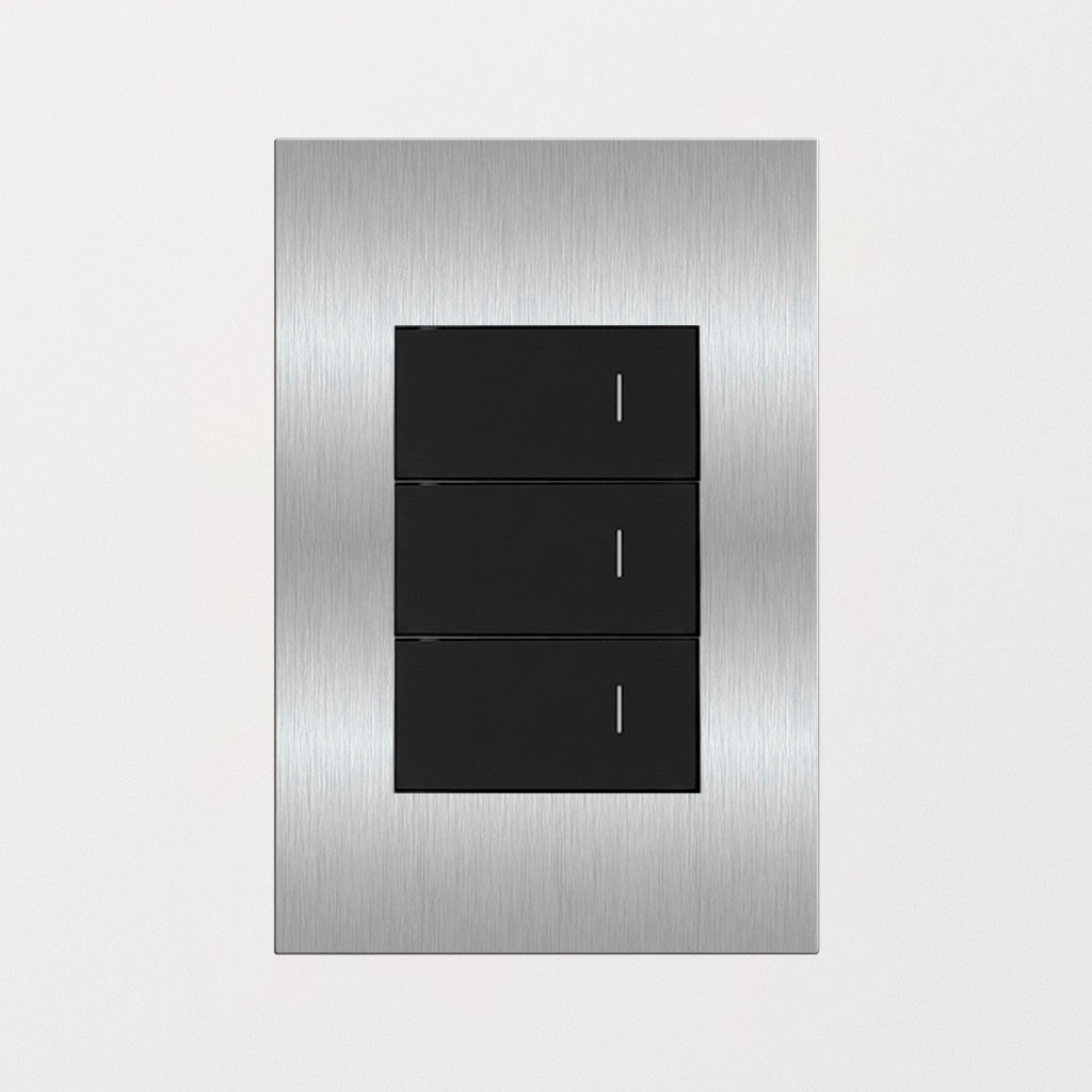 Interruptor Inox 4×2 (3 Módulos)