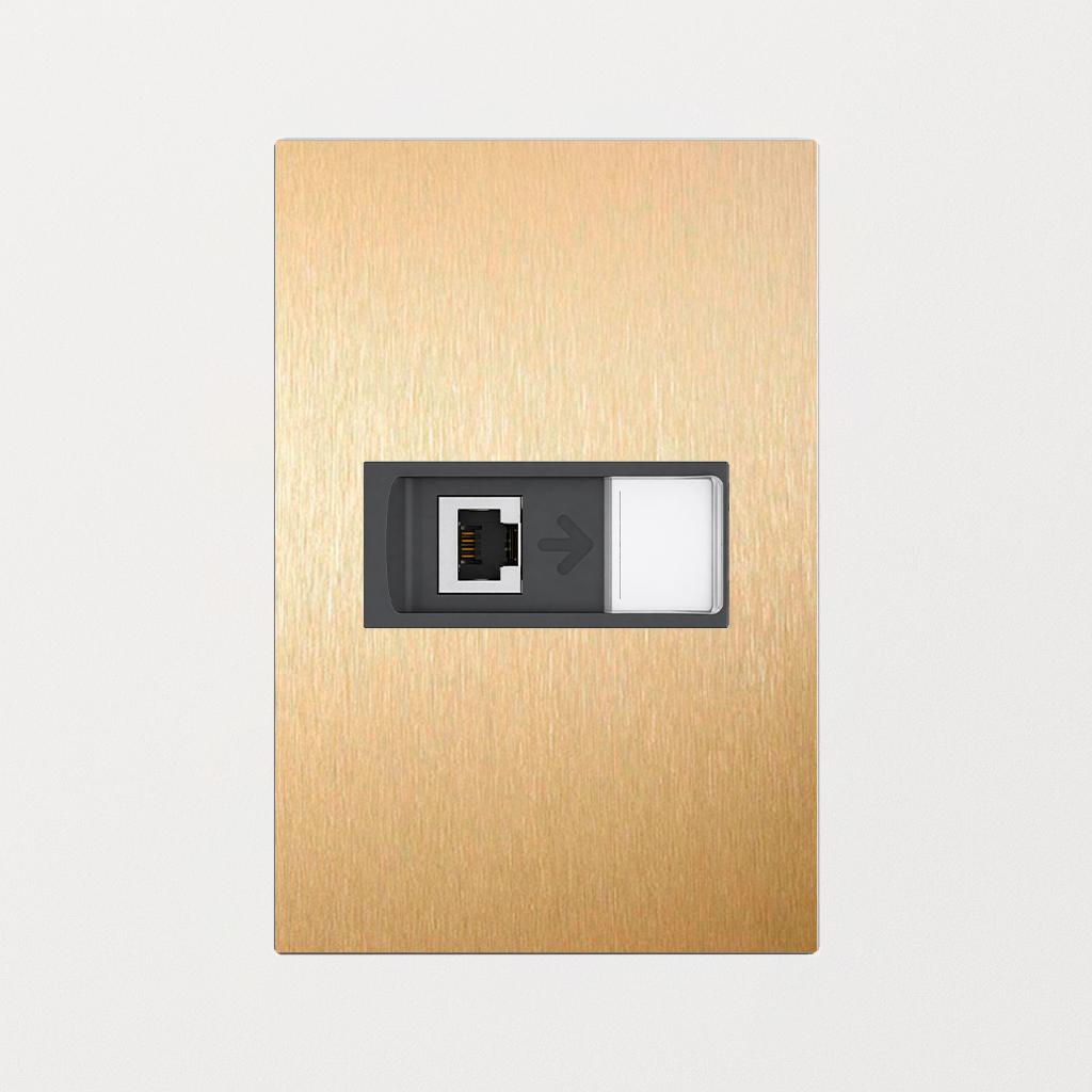 Tomada Latão 4x2 RJ45 (1 Módulo)