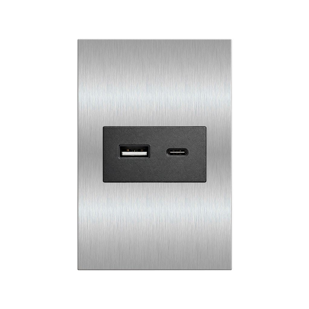 TOMADA INOX USB INOX 4X2 (1 MÓDULO)