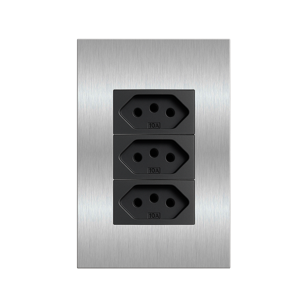 TOMADA INOX 4X2 (3 MÓDULOS)