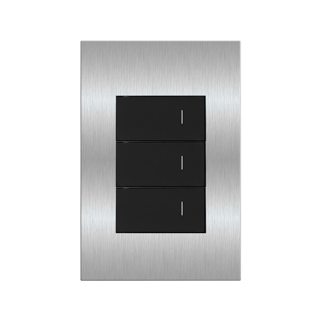 INTERRUPTOR INOX 4X2 10A (3 MÓDULOS)