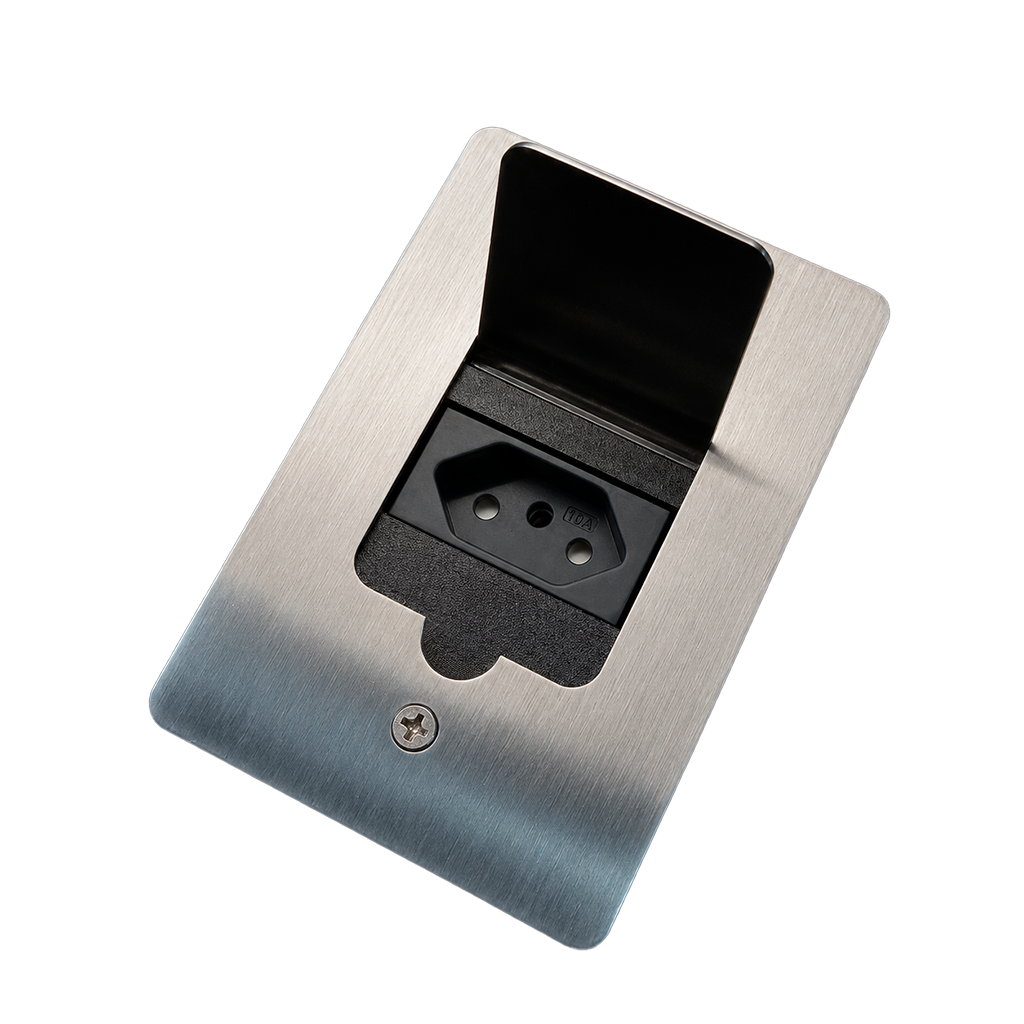 TOMADA INOX 4X2 PARA PISO (1 MÓDULO)